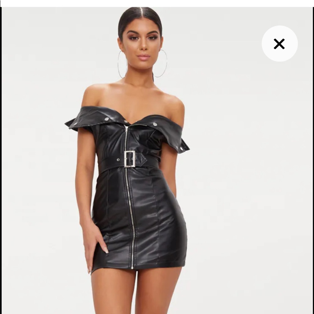 Pretty little thing faux leather dress